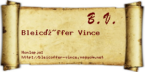 Bleicöffer Vince névjegykártya